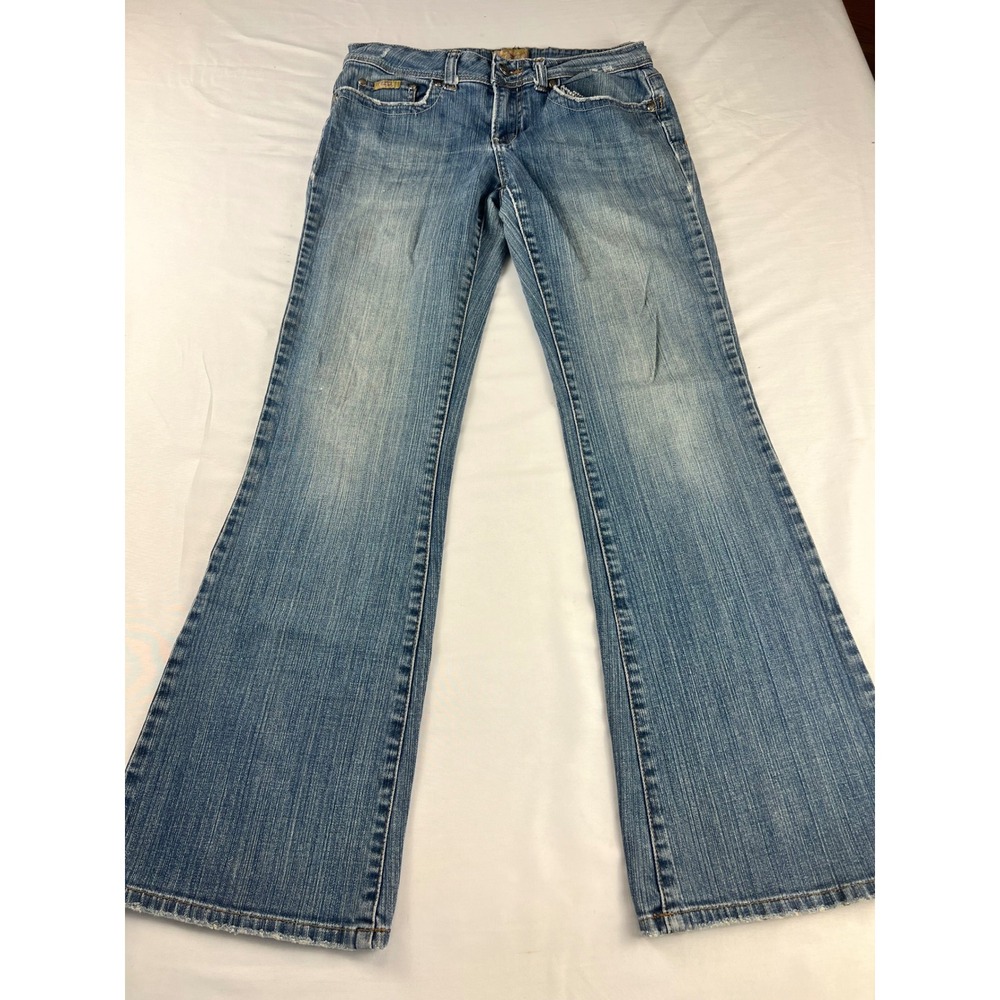 Candies Womens Size 7 Low Rise Flare Jeans Medium Wash Blue Denim Y2K Style‎